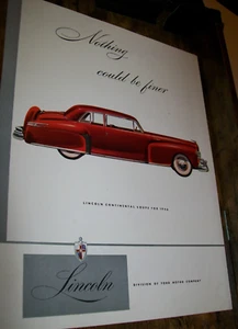 1946 Lincoln Continental Coupe large-mag car ad-"Nothing could be finer" - Picture 1 of 1