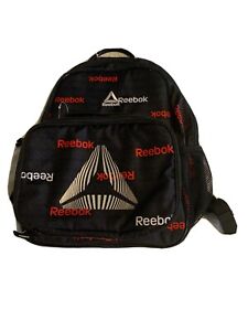 Reebok Scout Logo Backpack with Lunch Box in Black Stack Water Resistant NEW