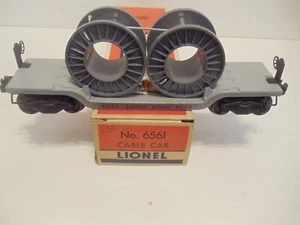 Lionel Trains Postwar 6561 Flatcar w/ Grey Cable Reels in Mint Boxed Condition - Bild 1 von 8