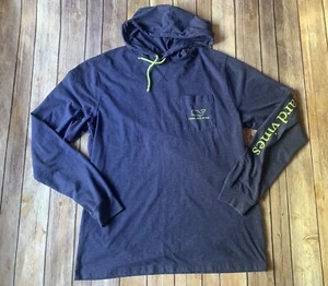 Vineyard Vines Hooded Shirt Mens Medium Long Sleeve Graphic Blue - Picture 1 of 6