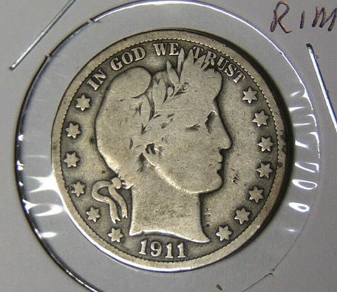 1911 Barber Silver Half Dollar Full Bold Rims Philadelphia Mint (41322.2) Cover