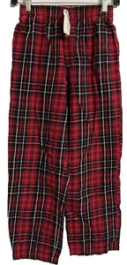 Pajama Sleep Pant Boys Medium Flannel Red Plaid Sleepwear Waist 23" Inseam 27" - Picture 1 of 3