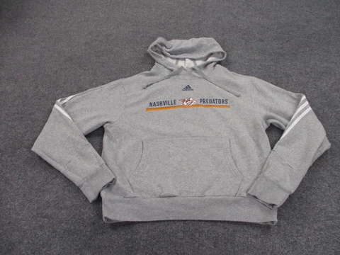 Nashville Predators Hoodie Sweatshirt Adult M Gray Adidas Pullover Logo Womens Cover