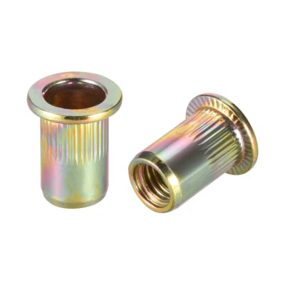 M8 écrous rivet acier au carbone à dessus plat Insérer Nutsert zingué jaune 10pc - Photo 1/3