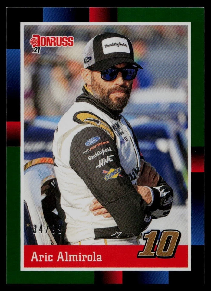 2021 Panini Donruss NASCAR - Retro 1988 Green /99 #134 Aric Almirola - Image 1 of 2