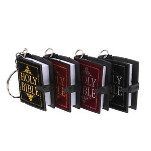 New Special Mini Holy Bible Keychain English Religious Miniature Paper Keyri FN4