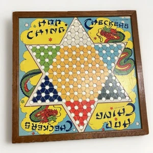 VIntage Hop Ching Chinese Checkers 1940s J Pressman Game Board I1 Two Sided - Picture 1 of 8