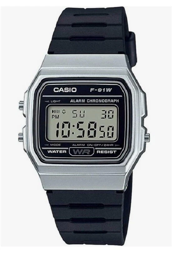 Orologio Casio Uomo Donna in gomma mod. Vintage Ref.F-91WM-7ADF Acciaio Digitale - Immagine 1 di 1