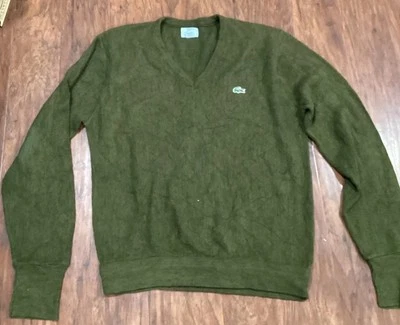 Suéter Para Hombres De Colección Lacoste IZOD Cuello en V Grande Verde Acrílico/Lana Usado Bueno Foto 1 de 4