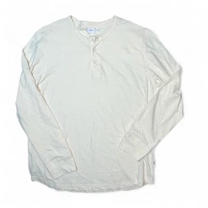 Onia 100% Baumwolle Langarm Creme Henley T-Shirt Gr. Medium - Bild 1 von 9