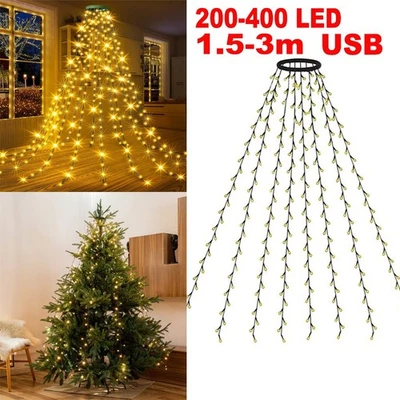 Christmas Waterfall String Lights 200-400 LED Waterfall Christmas Tree Lights - Image 1 of 4