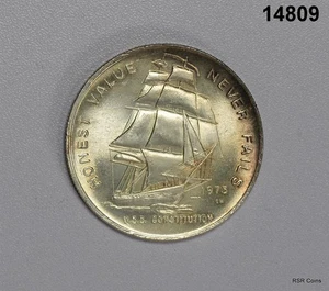 USS CONSTITUTION HONEST VALUE NEVER FAILS 1OZ .999 FINE SILVER TRADE UNIT #14809 - Picture 1 of 2