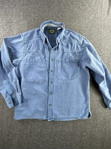Cabelas Outdoor Gear Denim Utility Shirt Mens XL Blue Vintage Pockets - Picture 1 of 7