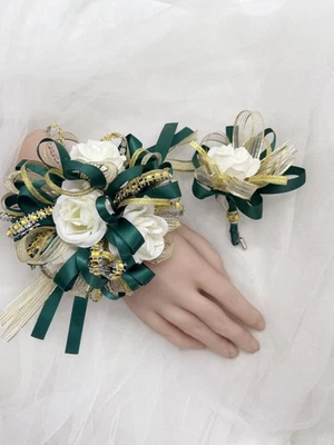 Juego de ramilletes y boutonniere de boda Ting & Cecilly Rose accesorios florales para... Foto 1 de 4