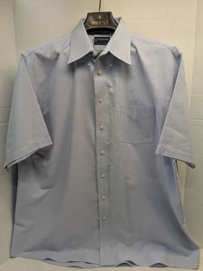 Stafford Essentials The Oxford Shirt Mens 18 Blue  Short Sleeve Adult.  (Box22) - Picture 1 of 9