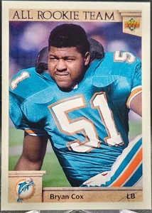 1992 Upper Deck Bryan Cox RC #47 Miami Dolphins *Buy 2 Get 1 - Picture 1 of 3