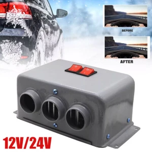 Electric Car Heater 12-24V 800W Heating Fan 3Hole Fast Heater Defogger Defroster - Picture 1 of 9
