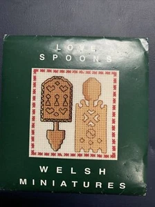 Love Spoons - Welsh Miniatures - Counted Cross Stitch Card Kit - Unused - Picture 1 of 5