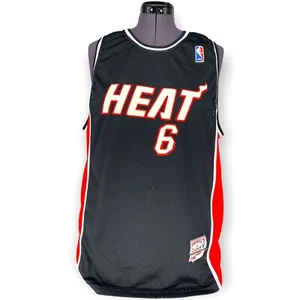 Mitchell & Ness NBA Lebron James Miami Heat #6 Black & Red Jersey Size 7 - Picture 1 of 8