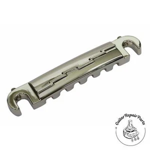 Wraparound Bridge / Tailpiece Lightening Bolt Compensated, Plain 3rd - Nickel - Picture 1 of 1