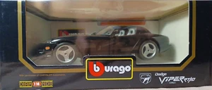 Burago 1993 Dodge Viper RT/10 1:18 Scale Die-Cast Black New In Box - Picture 1 of 8