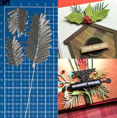 Pine Leaf Metal Cutting Dies Scrapbooking Decorative Embossing Paper Stencil Die - Image 1 of 4