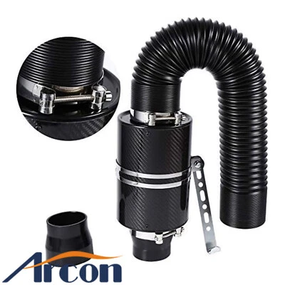 Caja de filtro de aire Racing fibra de carbono alimentación en frío inducción kit de admisión de aire universal Foto 1 de 4