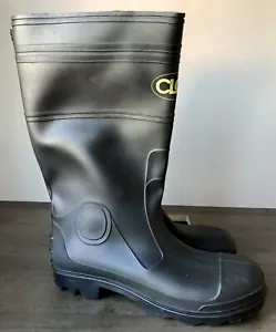 CLC Work Gear Mens Rain Boots Black Mid Calf Cap Toe Pull Ons 13 M New - Picture 1 of 4