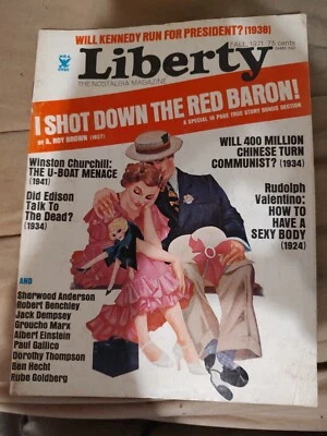 LIBERTY Magazine Fall 1971 Winston Churchill Rudolph Valentino Foto 1 de 2
