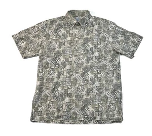 Pride of Hawaii Polo Shirt Mens Medium Short Sleeve Floral Hawaiian Beach Travel - Picture 1 of 6