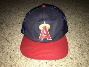 California Angels Twins Enterprise Vintage 1980s 1990s Mesh Trucker Snapback Hat - Picture 1 of 3