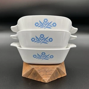 3 Vintage Corning Ware Kornblumenblau Zierliche Pfannen P-41-B Backen Aufbewahrung 1,75 C - Bild 1 von 15