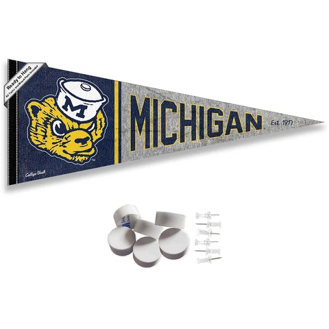 Michigan Team University Wolverines Retro Throwback Vintage Wall Banner Pennant Cover
