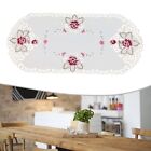 Small White Tablecloth with Embroidered Floral Pattern Home Decor Essential