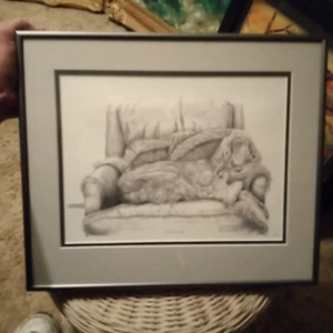 Michael Steddum 21/100 signierte Zeichnung Irish Setter Art "The Masters Chair" - Bild 1 von 6