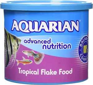 AQUARIAN Complete Nutrition, Aquarium Tropical Fish Food, Flakes, 200G Container - Picture 1 of 4