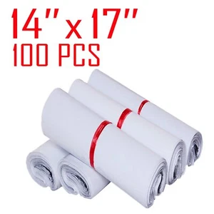 100 bolsas 14x17 2,5 mil sobres de envío de polietileno blanco bolsas autosellantes - Imagen 1 de 6
