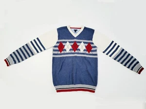 TOMMY HILFIGER Youth EXTRA LARGE 20 Argyle Cotton SWEATER Long Sleeve PULLOVER - Picture 1 of 13