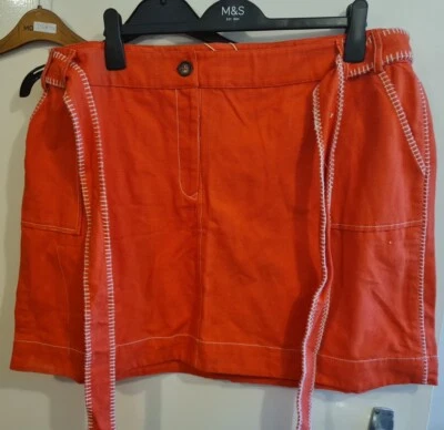 Monsoon Sahara Orange Short Cotton Skirt Size 22 Bnwt - Image 1 of 3