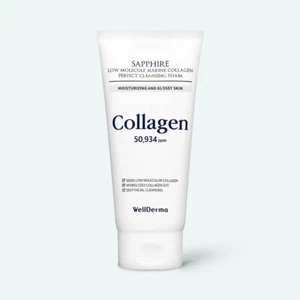 WellDerma Sapphire Low Molecule Marine Collagen Perfect Cleansing Foam, Kbeauty - Bild 1 von 1