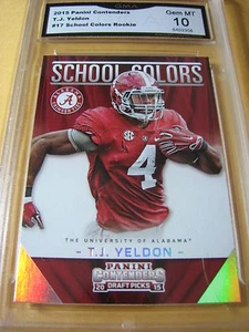 T.J. TJ YELDON JAGUARS 2015 PANINI CONTENDERS SCHOOL COLORS RC # 17 GRADED 10 - Foto 1 di 1