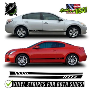 Side Vinyl Decal Racing Stripes Graphics For 2007-2012 Nissan Altima Coupe Sedan - Picture 1 of 9