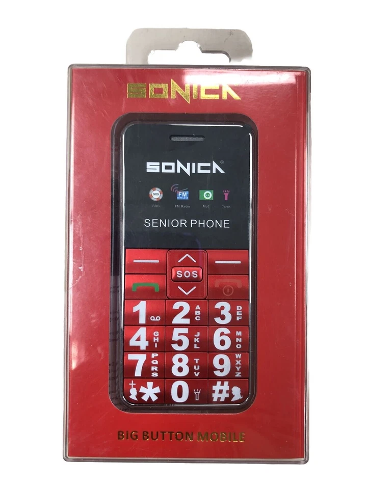 Big Button Sonica Mobile Phone(Red) - Image 1 of 2