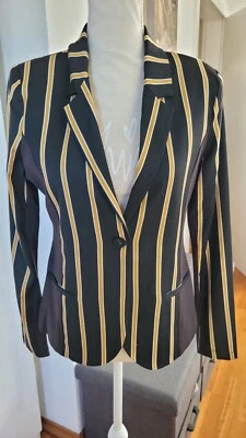 Toller Blazer von Kaffe, 38, schwarz, goldgelb, weiß gestreift, neu - Bild 1 von 3