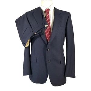 Esserre Italian Suit men's 42R blue pinstripe wool modern slim fit pants 32x31 - Picture 1 of 16