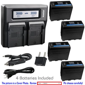 Kastar Battery LCD Fast Charger for Sony NP-F970PRO & DCR-TRV125 HVR-V1 HXR-NX5R - Picture 1 of 10