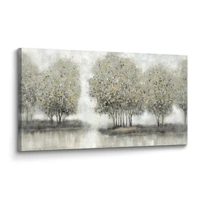 Bedroom Tree Canvas Wall Art: Horizontal Abstract Forest Print Modern Rustic ... - Picture 1 of 6