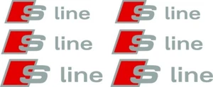 6x Audi s line Brake caliper decals stickers 3 sizes black & red rs3 s3 a1 s5 s6 - Picture 1 of 6