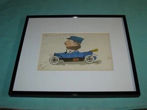 WWI Trench Art Painting NAMED FRENCH VB 101 SQUADRON CAR DRIVER SIGNED 1918 War - Picture 1 of 10