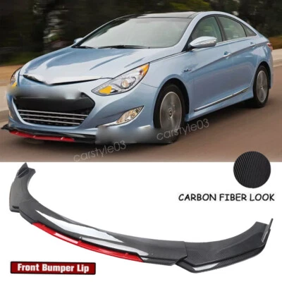 For Hyundai Sonata Front Bumper Lip Splitter Spoiler Body Kit Carbon Style Foto 1 de 4